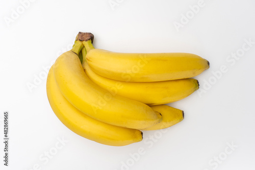 Bunch of bannanas on white
