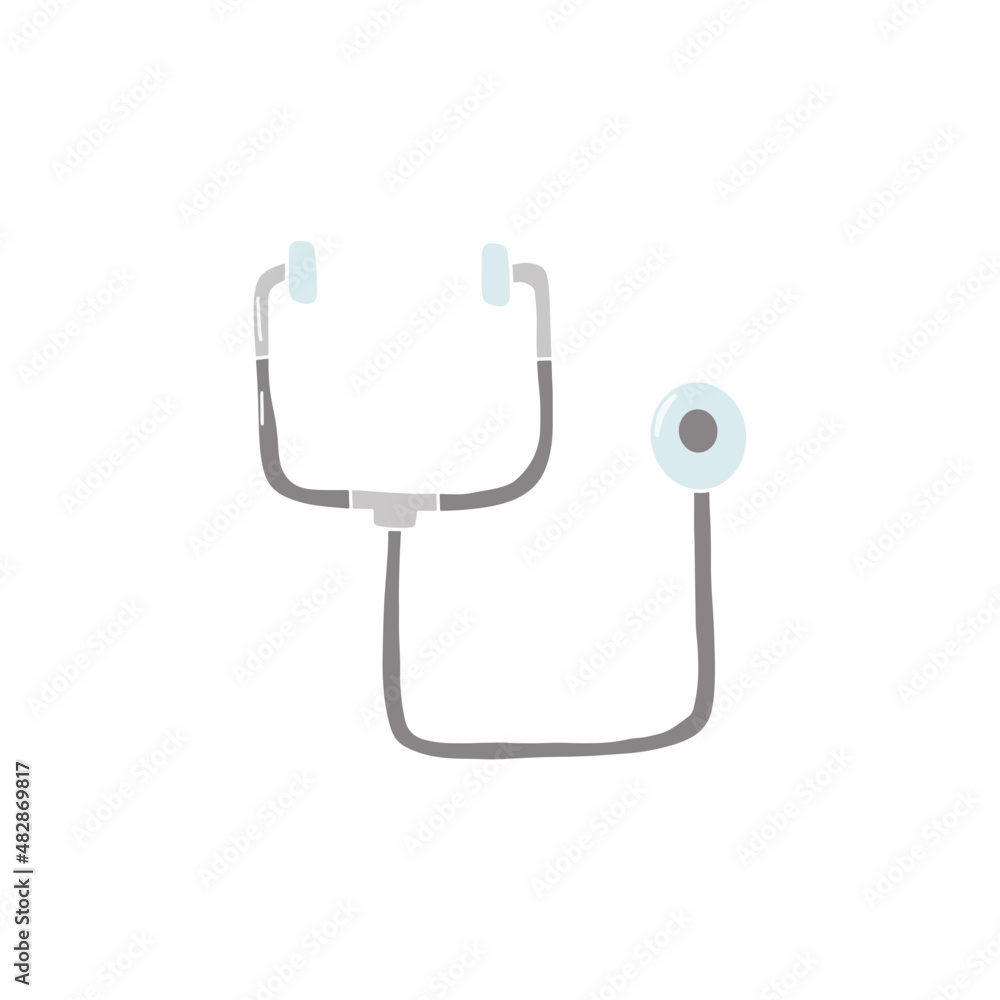 stethoscope flat doodle hand drawn stethoscope flat doodle hand drawn