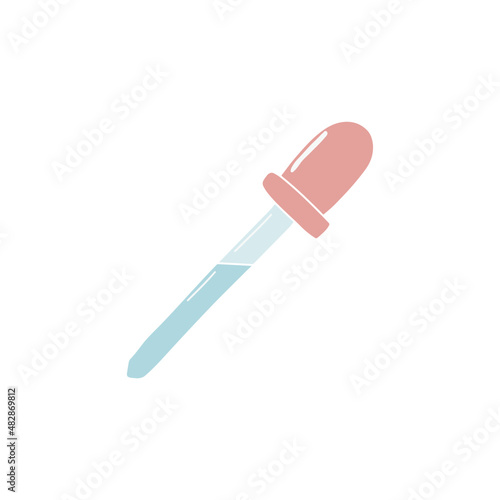 dropper healthcare pipette tool flat doodle hand drawn