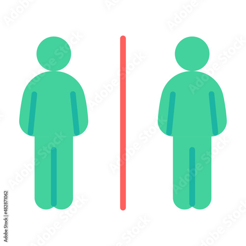 social distancing flat icon