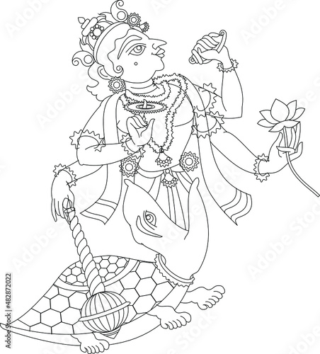 'Kurma' The ten incarnations of Lord Vishnu, 'Dashavtar' from Hindu Mythology. which he took to save the world from evil forces