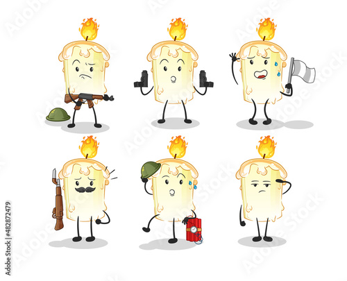 candle troops character. cartoon mascot vector