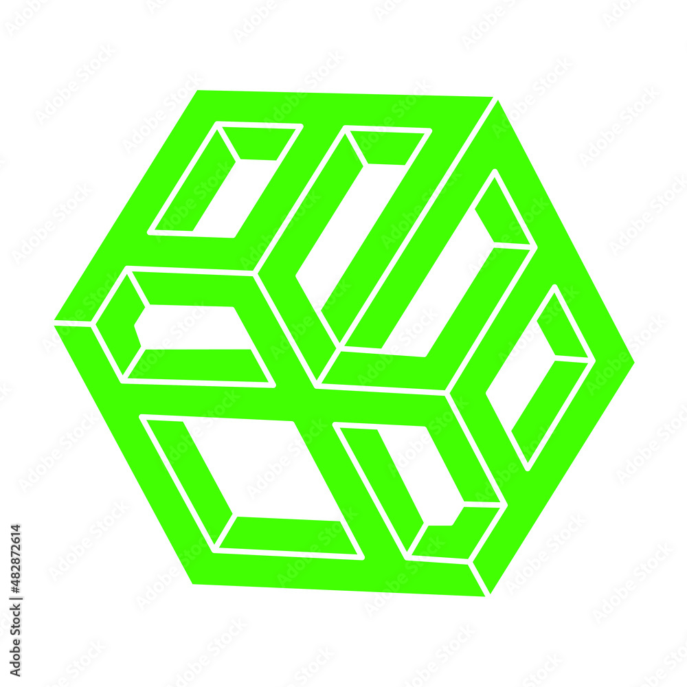 Illusion shapes. 3d geometry object. Optical illusion figure. Sacred geometry. Logo. Illusion shapes. 3d geometry object. Optical illusion figure. Sacred geometry. Logo.
