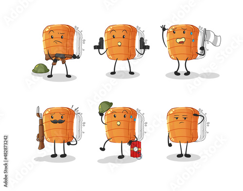 sushi troops character. cartoon mascot vector