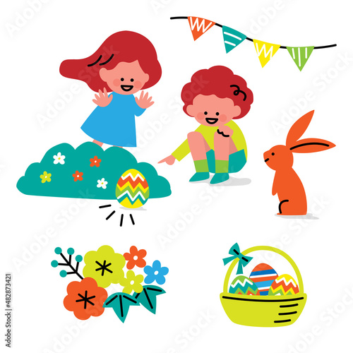 vivid color illustration of easter