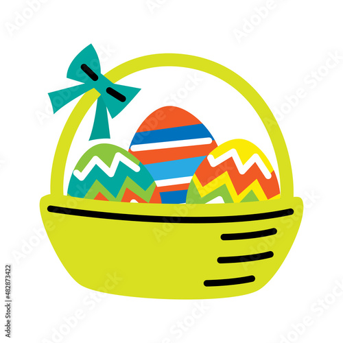 vivid color illustration of easter