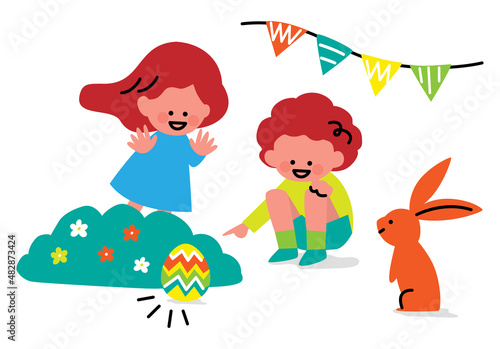 vivid color illustration of easter