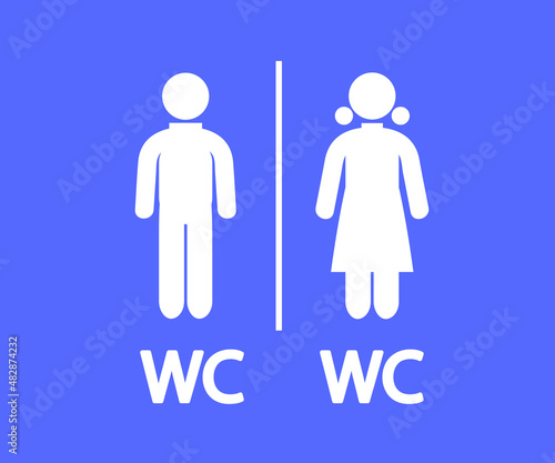 Unisex toilet icon. Signboard symbol. Vector illustration.