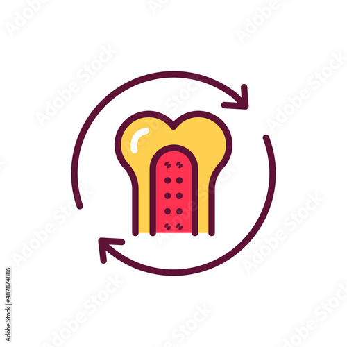 Bone marrow color line icon. Isolated vector element. Outline pictogram for web page, mobile app, promo