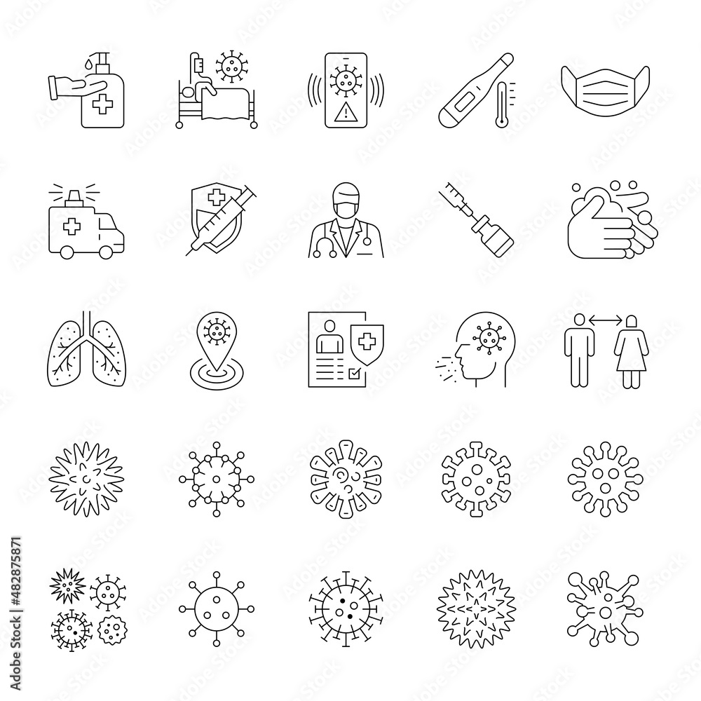 A set of line icons, virus, coronavirus, medical, icons, vector illustration.
A set of line icons, virus, coronavirus, medical, icons, vector illustration.