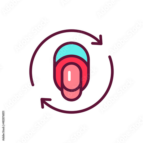 Vein transplant line icon. Isolated vector element.