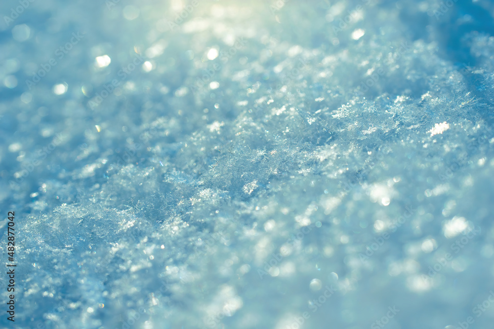 Macro background of fresh snowflake texture Macro background of fresh snowflake texture
