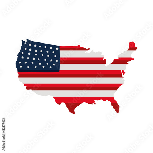 usa flag in map