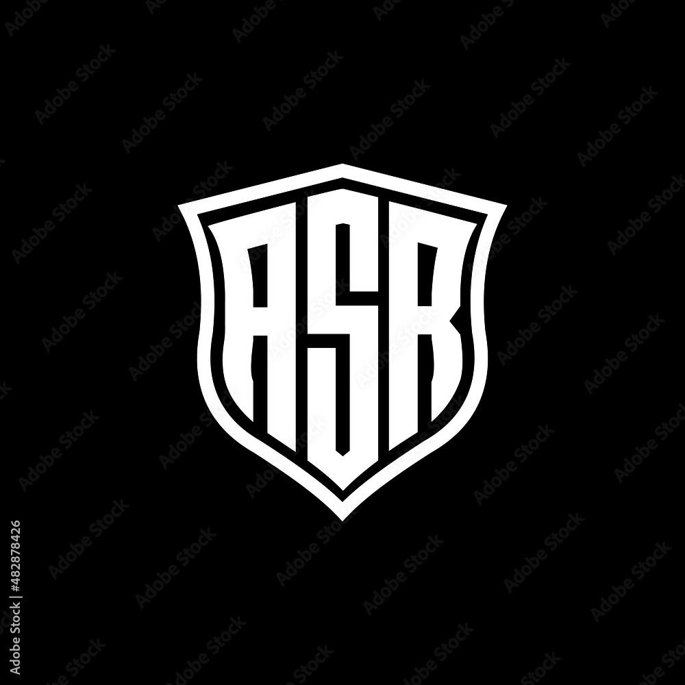 ASR letter logo design with black background in illustrator, vector ...