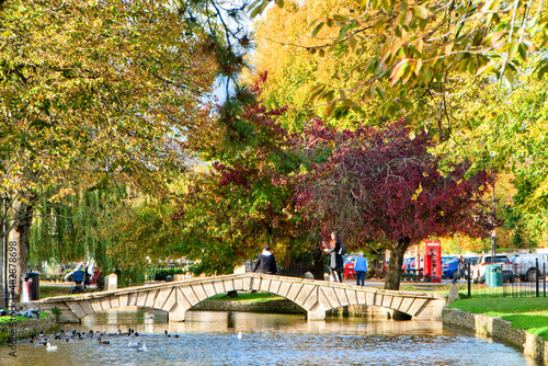 Bourton on the Water Autumn Trees Cotswolds Gloucestershire