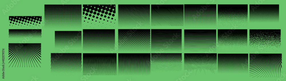 Set mezzi toni sfumature gradient da bianco a nero da pieno a vuoto