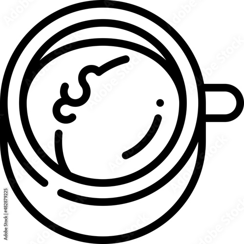 black coffee line icon