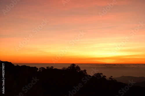 view of before the sunrise on the moutain