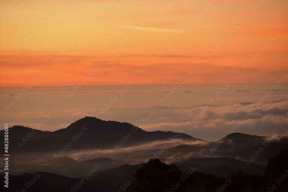 view of before the sunrise on the moutain