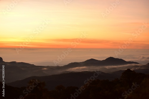 Wallpaper Mural sunset over the mountains Torontodigital.ca