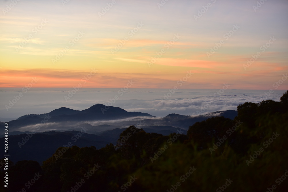 view of before the sunrise on the moutain