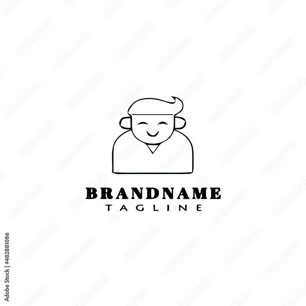businessman logo cartoon icon design black isolated vector illustration