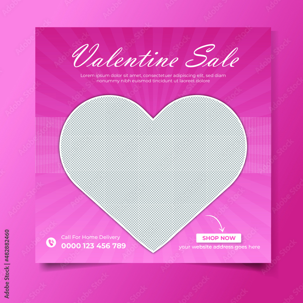 Exclusive valentine sale social media template
