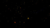 Abstract star background in infinite galaxy. Satellite view. 3D.4K. Isolated black background.