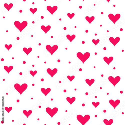 Heart seamless pattern. Valentine's day background