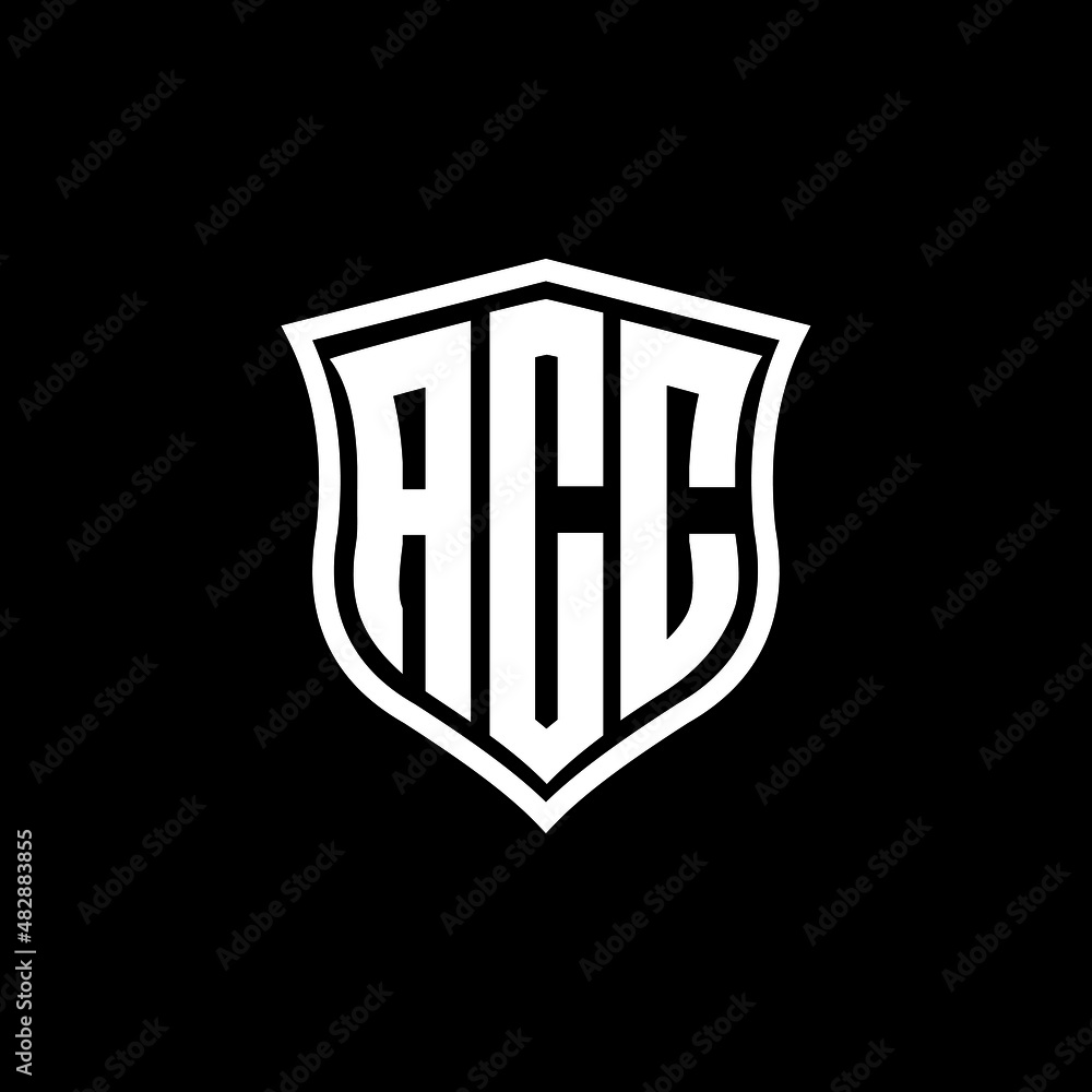 ACC letter logo design with black background in illustrator, vector ...
