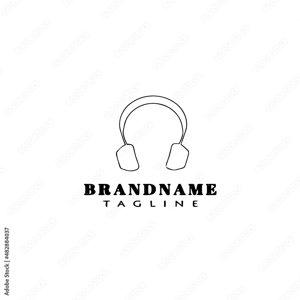 headphone logo cartoon icon design template black isolated vector illustration headphone logo cartoon icon design template black isolated vector illustration