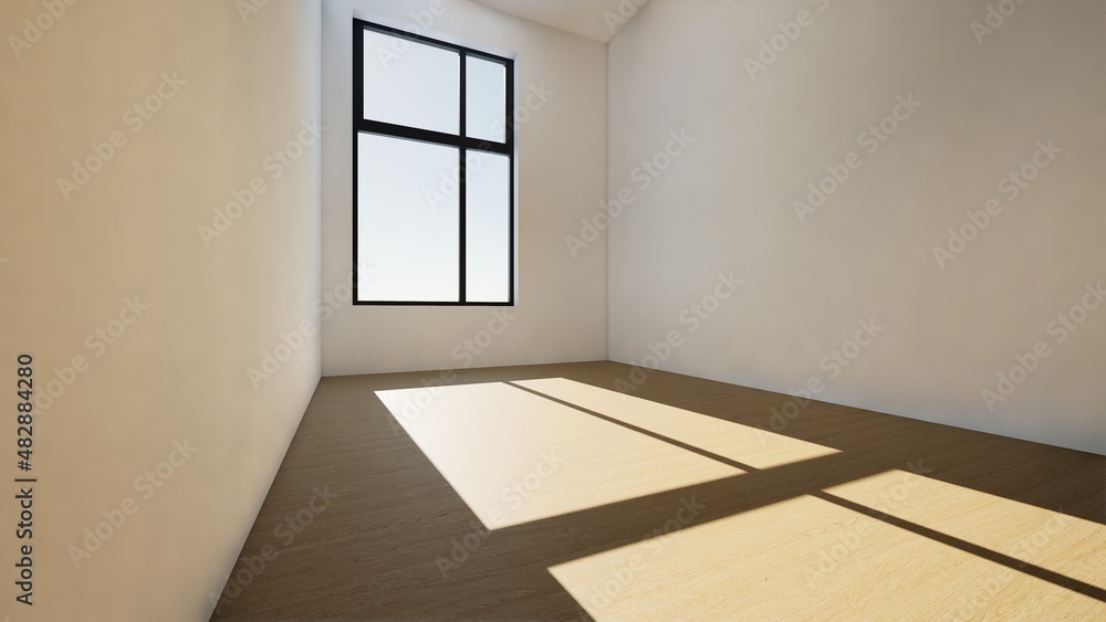 Fototapeta premium wood floor background with sunlight window