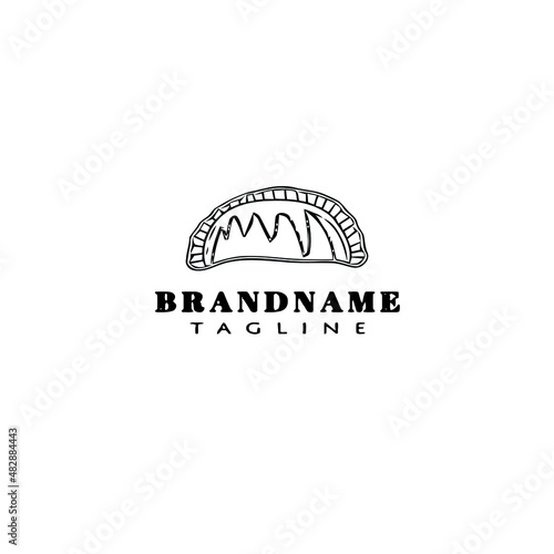empanadas food logo cartoon icon design template black isolated vector illustration