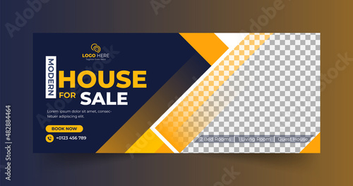 Home for sale social media cover and web banner template