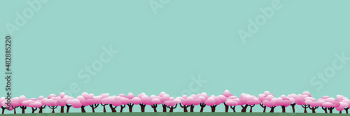 青空に桜が舞う春の風景2