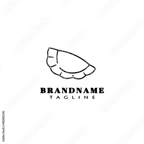 empanadas food logo cartoon icon design template black isolated vector illustration