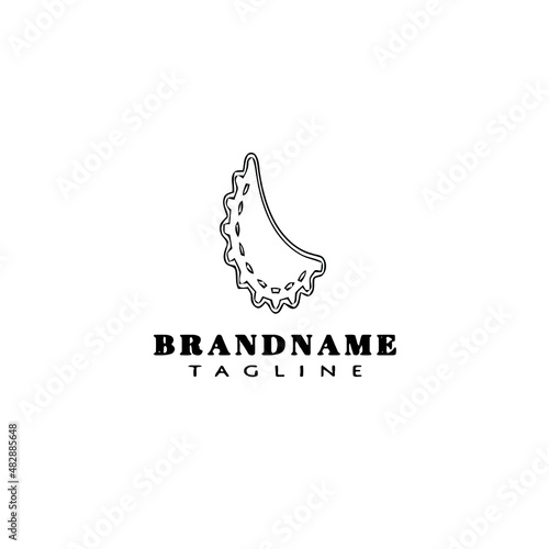 empanadas food logo cartoon icon design template black isolated vector illustration