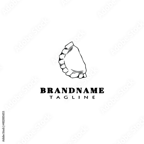 empanadas food logo cartoon icon design template black isolated vector illustration