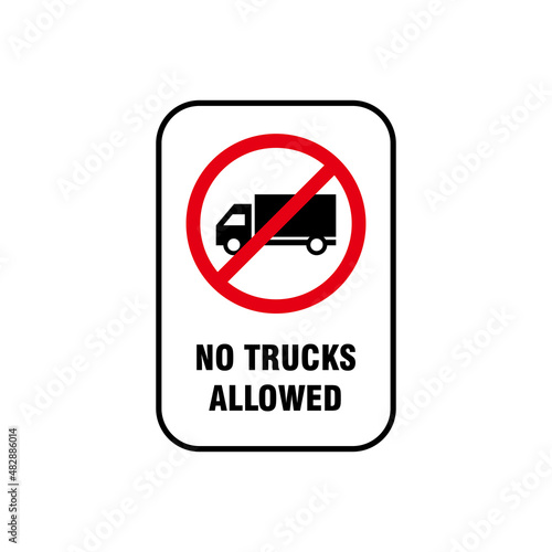no trucks allowed illustration sign vector