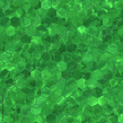 Green hexagonal pattern geometric wallpaper