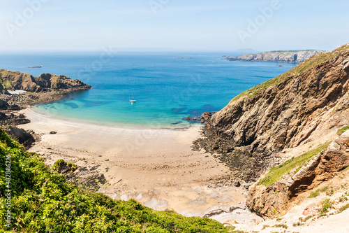 Rugged coastline on the island of Sark. One of the islands in the Channel Islands  UK