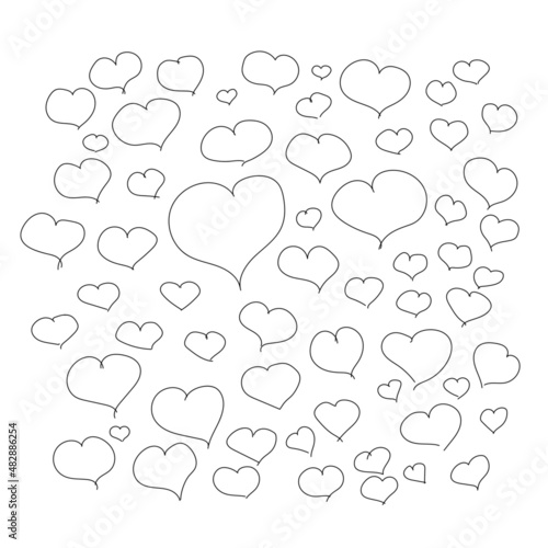 Hand drawn hearts. Simple vector for Valentine's day. Lovely drawings.