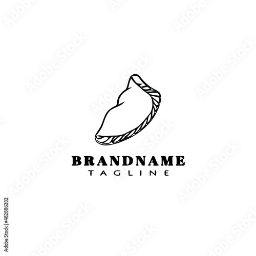 empanadas food logo cartoon icon design template black isolated vector illustration