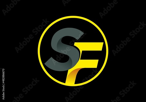 Grey yellow of SF initial letter