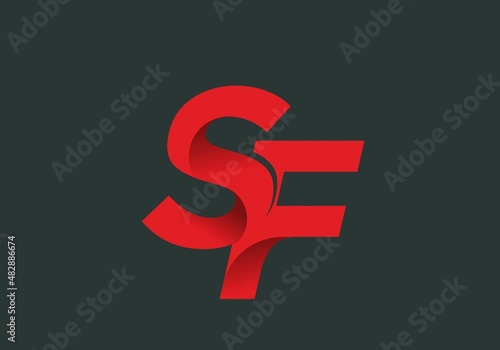 Red color of SF initial letter