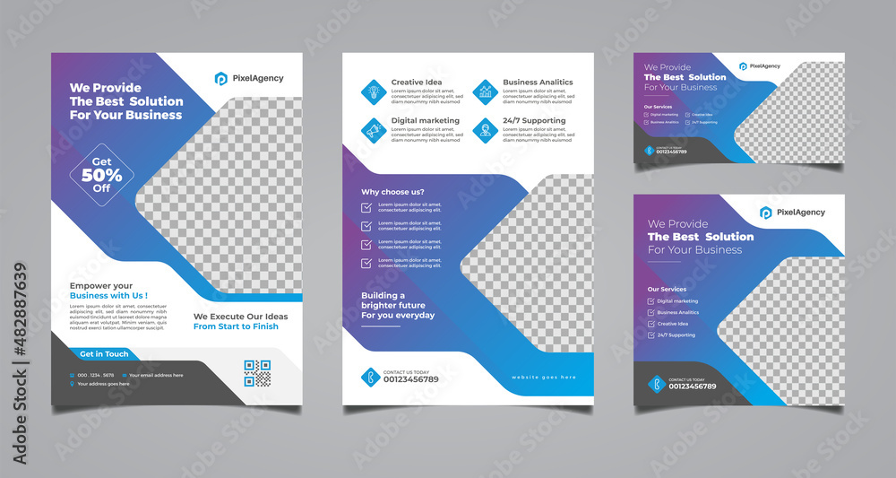 Promotional flyer and banner template set