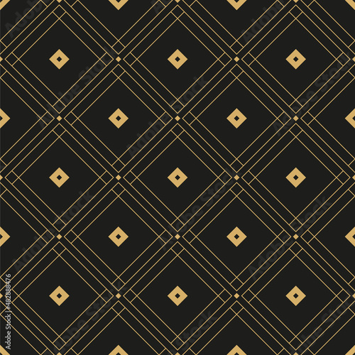 Geometric golden ornament. ...