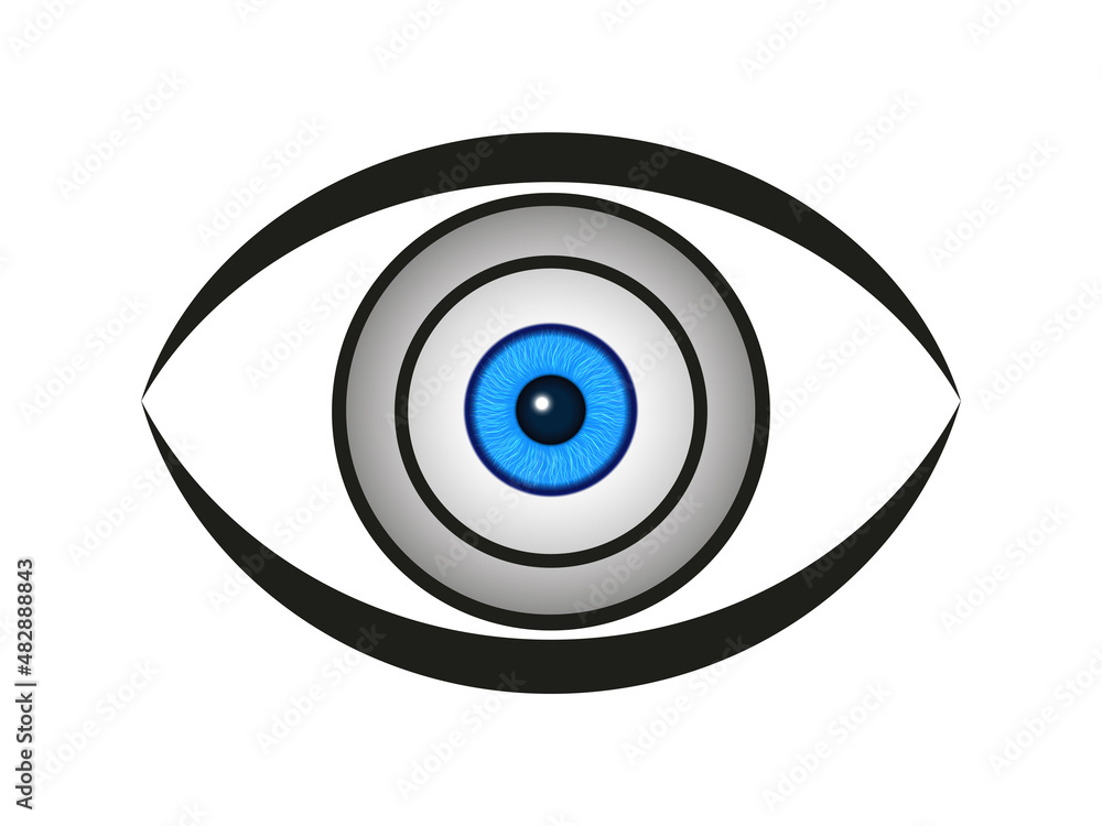 Macro image of blue human eye looking directly at the camera.Vector Macro image of blue human eye looking directly at the camera.Vector