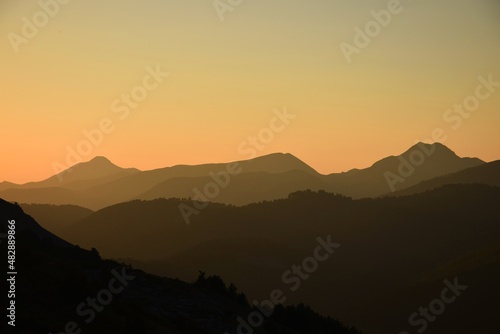 Sunset in the mountains in Pirineos