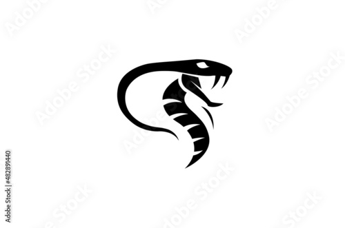 Creative Serpent Cobra Head Logo Design Vector Symbol Illustration